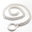 CADENA SOGA DE ACERO BLANCO 50CM X 8MM CON DIJE “FOR EVER”
