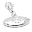 Dije ojo turco con mosquetón de acero blanco -OFERTA-