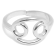 Anillo falange ZODIACO CÁNCER de acero blanco