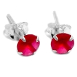 Aros de Plata cubic engarzado rojo 5mm