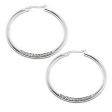 Aros argolla con cubics blancos 35mm de acero blanco