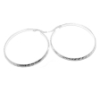 PACK de 3 pares de Aros argolla lisa 65mm de acero blanco
