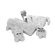 PACK de 5 Dijes pareja nenes corazón con cubics blancos de acero blanco
