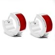 Aros cubanos con nácar rojo de acero blanco