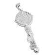 PACK de 5 Dijes llave con San Benito de acero blanco