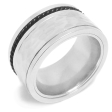 Anillo tramado giratorio con soga negra de acero quirúrgico