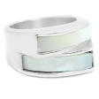 Anillo doble con nácar de acero quirúrgico