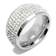 Anillo sin fin con cubics blancos de acero quirúrgico