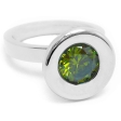 Anillo cono grande con piedra facetada verde de acero quirúrgico -OFERTA-
