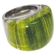 Anillo Piedra Grande Verde de Acero Quirúrgico