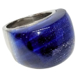 Anillo Piedra Grande Azul de Acero Quirúrgico