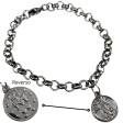 Pulsera Rolo 6mm x 20cm c/dije medalla milagrosa de Acero Quirúrgico