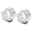 PACK x6 Aros cubanos con cubic blanco de acero blanco
