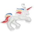 Dije unicornio esmaltado colores de acero blanco