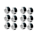 PACK de 6 pares de Aros cubanos esmaltado negro de acero quirúrgico -OFERTA-