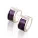 PACK de 6 pares de Aros cubanos esmaltado violeta de acero quirúrgico -OFERTA-
