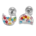 Abridores luna con microperlas multicolor de acero quirurgico -OFERTA-