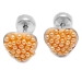 Abridores corazón con microperlas salmón de acero quirúrgico -OFERTA-