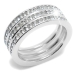 Anillo triple linea con cubics blancos de acero quirúrgico -OFERTA-