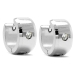 PACK de 6 pares de Aros cubanos con cubic blanco de acero quirúrgico -OFERTA-