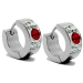 PACK de 6 pares de Aros cubanos con cubics blancos y rojo de acero quirúrgico -OFERTA-