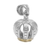 Dije corona tramada con dorado de acero quirúrgico Alt:  22mm incl. argolla -OFERTA-