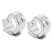 PACK de 6 pares de Aros cubanos con cubic blanco de acero blanco -OFERTA-