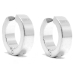 PACK de 6 pares de Aros cubanos a presión de acero blanco -OFERTA-